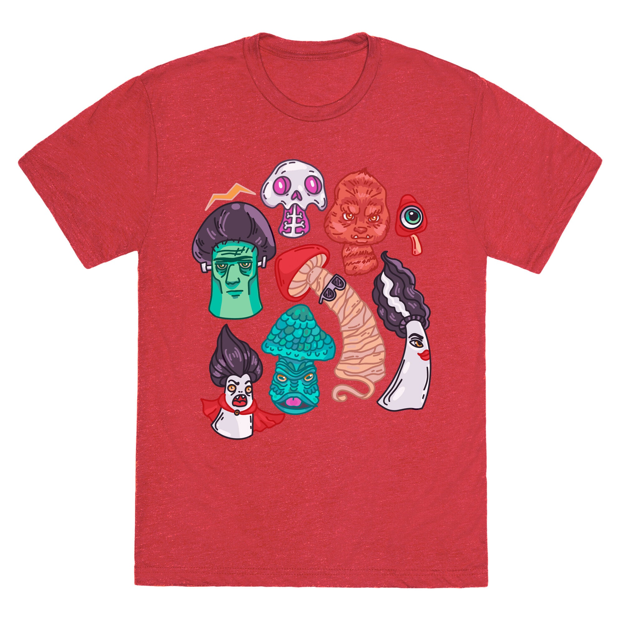 Mushroom Monsters Pattern Unisex Triblend Tee